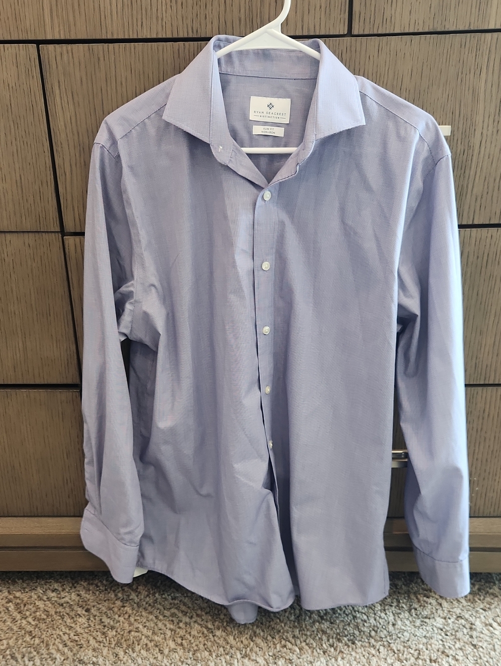 Ryan Seacrest Distinction Men's Lavender Button-Front Dress Shirt
